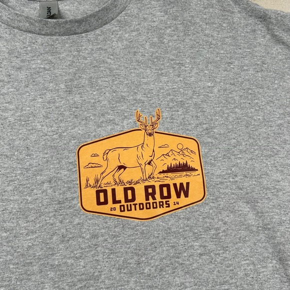 GIldan Old Row Outdoors Shirt Mens 2xl Hunting Fishing Deer Elk‎ Nature Heather - Picture 3 of 9